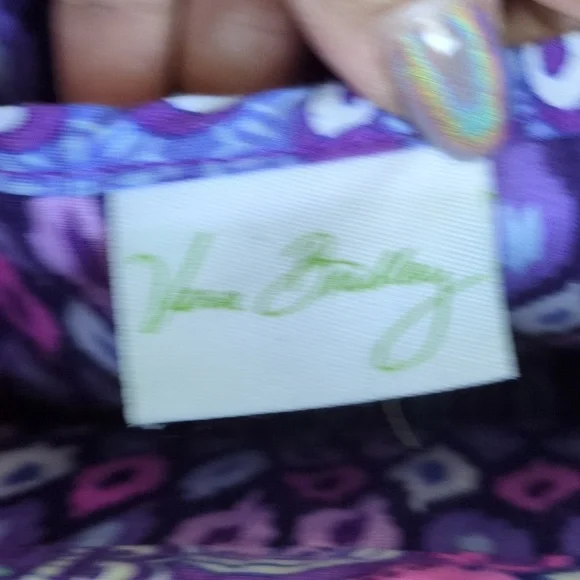 Vera Bradley Purple Floral Quilted Tote Bag - Picture 3 of 6